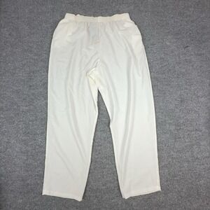 Graver Studio Dress Pants Womens 2X White Microfiber Elastic Waist Pull On USA
